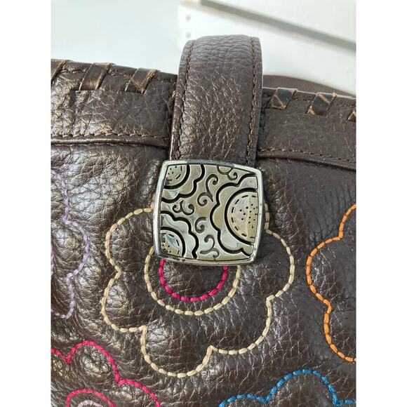 BRIGHTON D757287 BROWN LEATHER MULITI FLORAL SHOULDER BAG - Picture 7 of 16